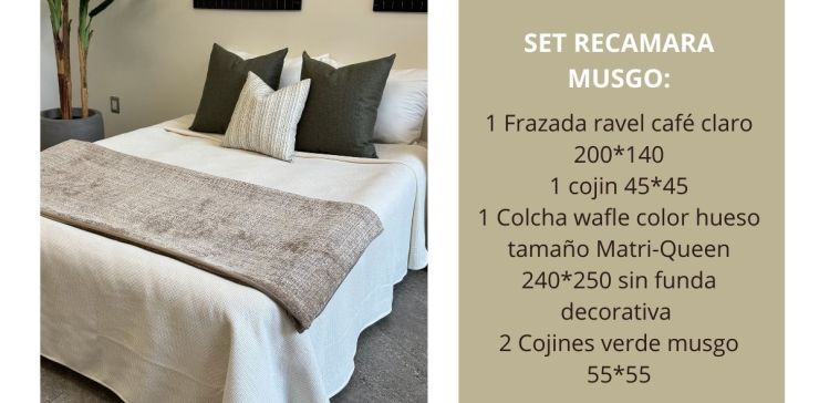 Set de Colcha Musgo Multicolor 5 Piezas