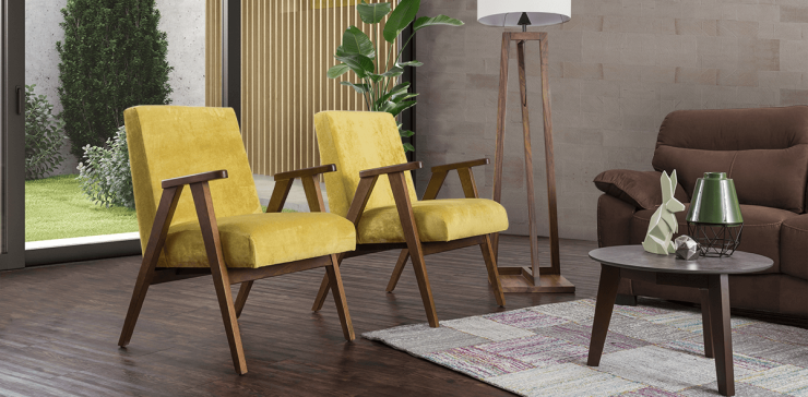 Set de 2 Sillones Norton Amarillo