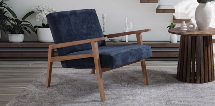Sillón de Microfibra Briton Azul Marino