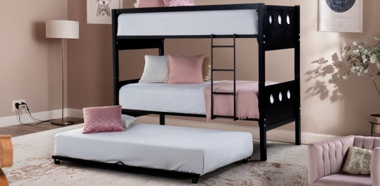 Litera Indivudual-Individual Elena Café con Cama Baja Alondra