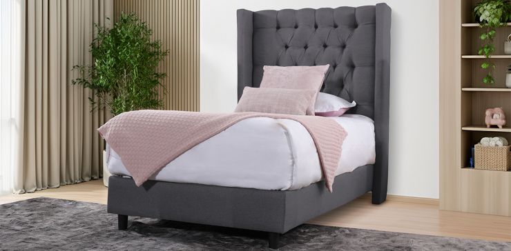 Cama Individual Valeria Gris