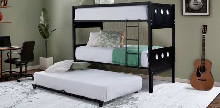 Litera Individual-Individual Elena Café con Cama Baja Alondra Juvenil