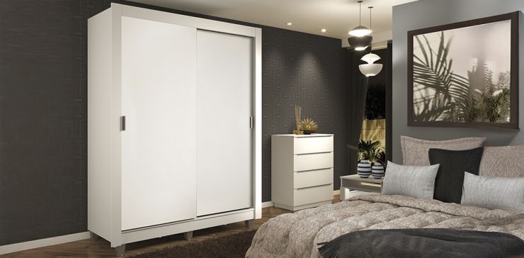 Clóset Ropero 117 cm Dafne Blanco de 2 Puertas | Armario Organizador