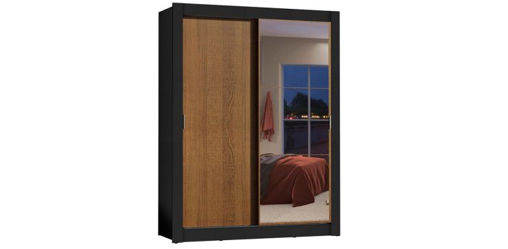 Clóset Ropero Dante Café de 117 cm con Espejo | Armario Organizador