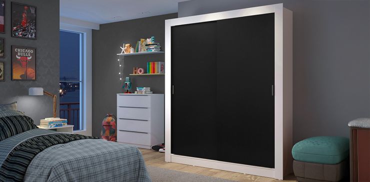Clóset Ropero Denmark Negro con 2 Puertas| Armario Organizador