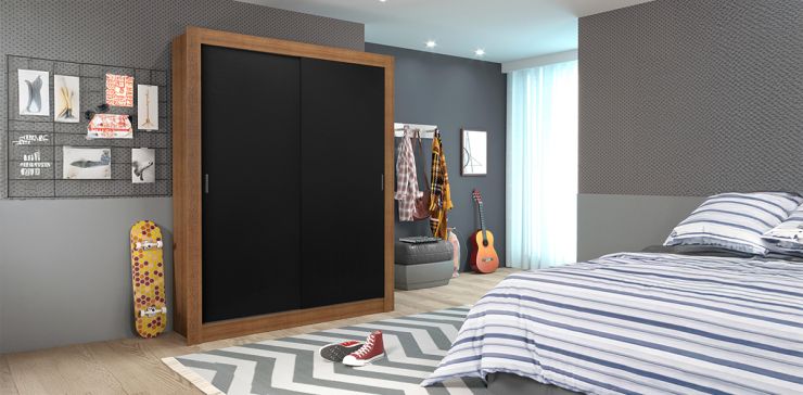 Clóset Ropero Denver Negro de 2 Puertas | Armario Organizador