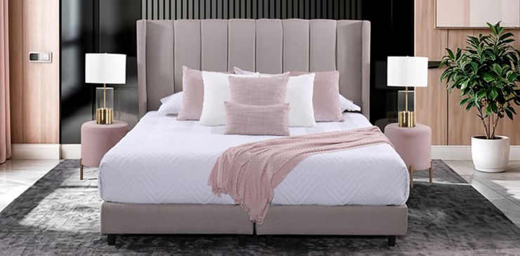 Cama King Size Sander Beige