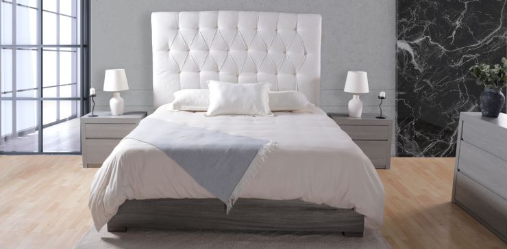 Recámara King Size Siqueiros Beige y Gris 3 Piezas