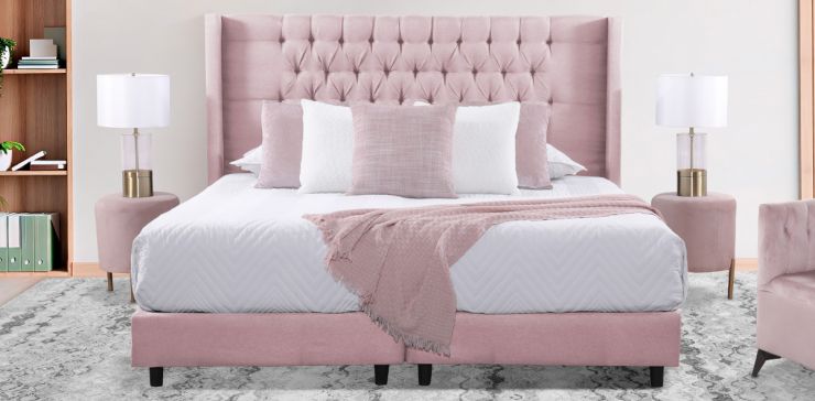 Cama King Size Valeria Rosa