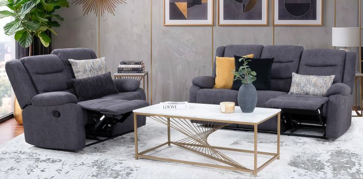 Sala con Reclinables Nori Gris