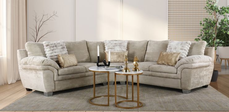 Sala Esquinera de Microfibra Tennessee Beige