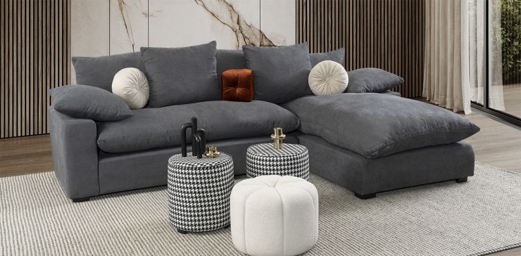 Sala en L Derecha Cloud Gris