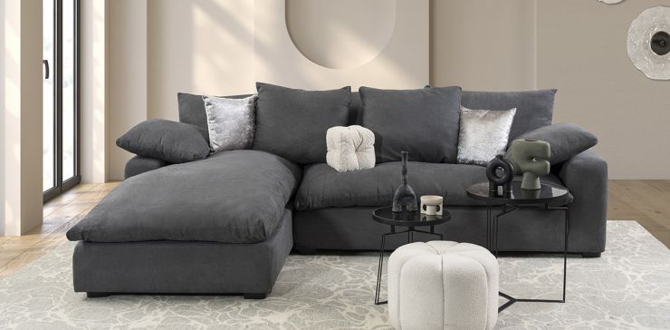 Sala en L Izquierdo Cloud Gris
