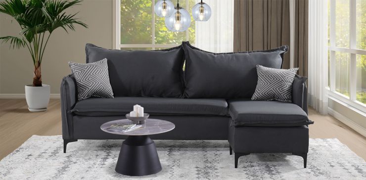 Sala en L Dylon Gris Oxford