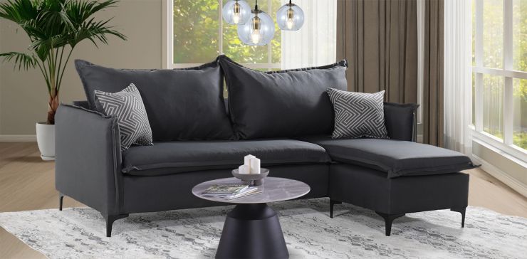 Sala en L Dylon Gris Oxford