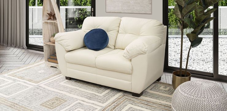 Sofá 2 Plazas de Piel Derby Tz Beige