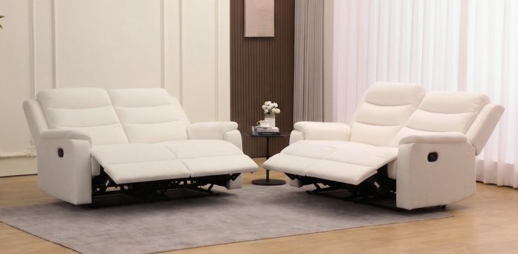 Sala de Dos Sofás 2 Plazas con Reclinables Midori Beige
