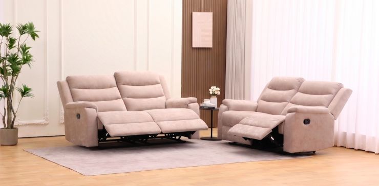 Sala de Dos Sofás 2 Plazas con Reclinables Midori Café