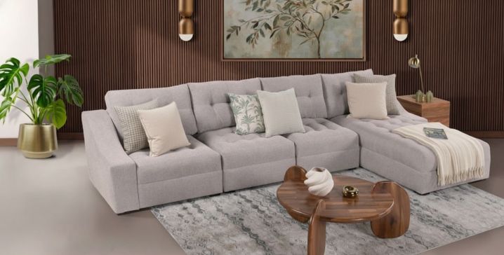 Sala Modular Derecha Zonet Beige 4 Piezas