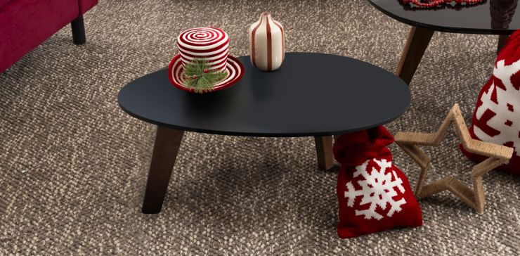 Mesa Nido Mediana Ovalada Charlotte Negro