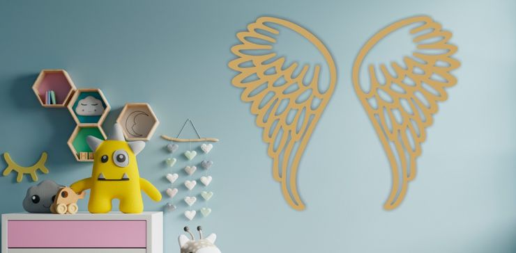 Figura Decorativa para Pared Ángel Dorado