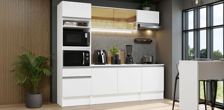 Cocina 240 cm Diamante Blanco