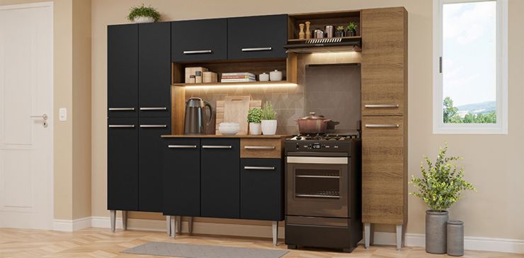 Cocina 261 cm Emilly Hit Negro