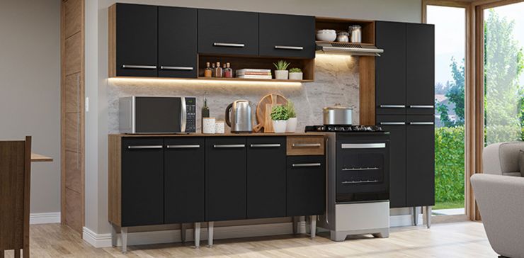 Cocina 293 cm Emilly Negro II