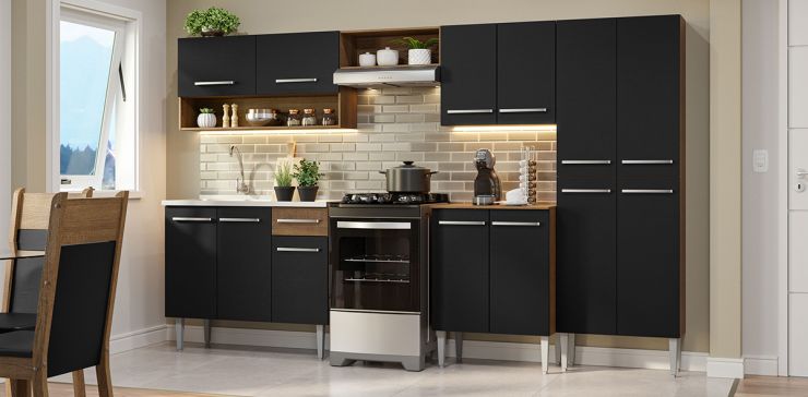 Cocina 293 Cm Emilly Negro