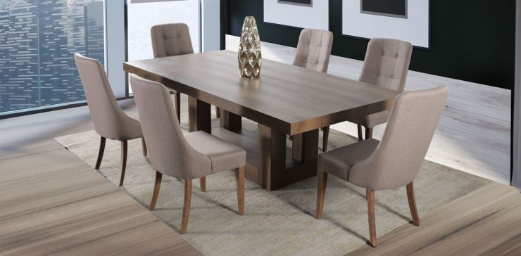 Comedor Rectangular 240 cm Anka con 6 Sillas Atenea Café