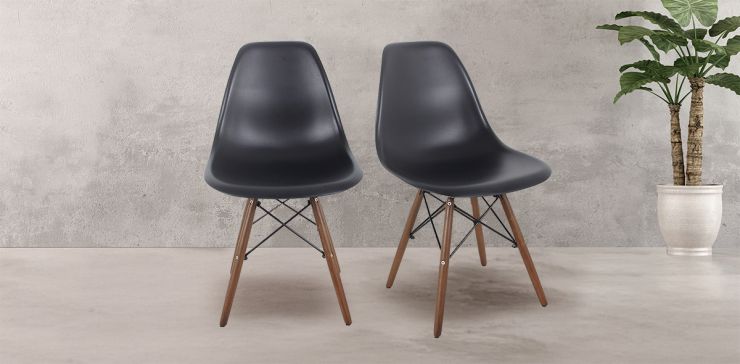 Juego de 2 Sillas Atlas Negro