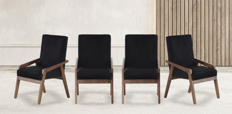 Juego de 4 Sillones Kansas Negro