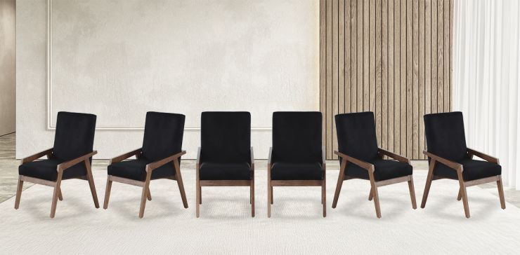 Juego de 6 Sillones Kansas Negro