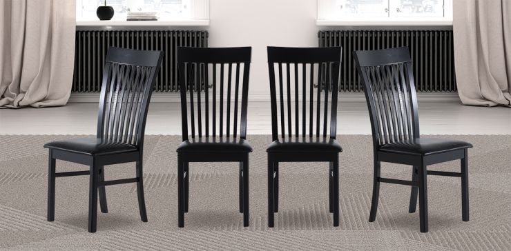 Juego de 4 Sillas Kardian Negro 