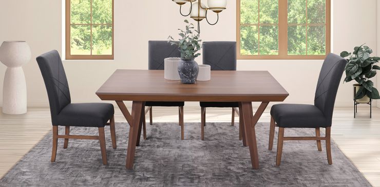 Comedor Matisse con 4 Sillas Gris