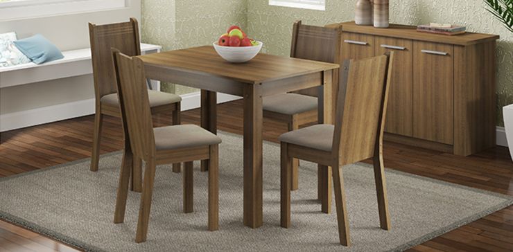 Comedor Rectangular Rute Café 5 Piezas