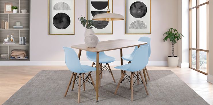 Comedor Murcia Café con 4 Sillas Atlas In Azul