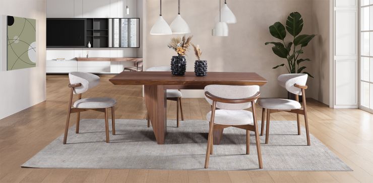 Comedor Spezza y 4 Sillas Lynnea Beige