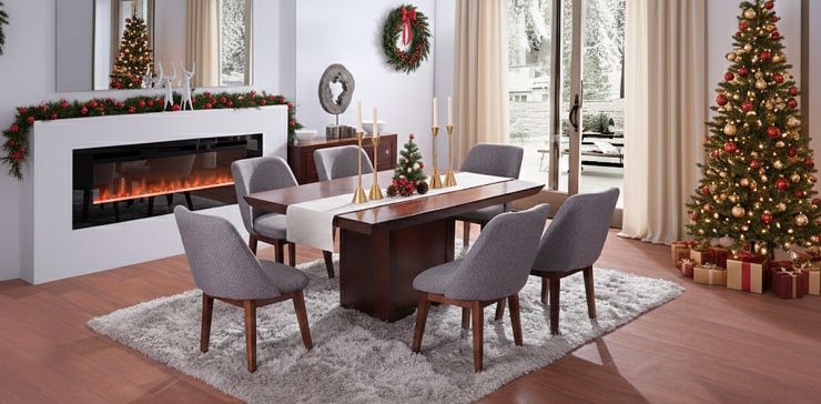 Comedor Odisey con 6 Sillas Olaf Gris