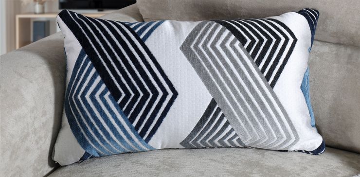 Cojín Decorativo 55 x 35 cm Oolong Combinado Azul