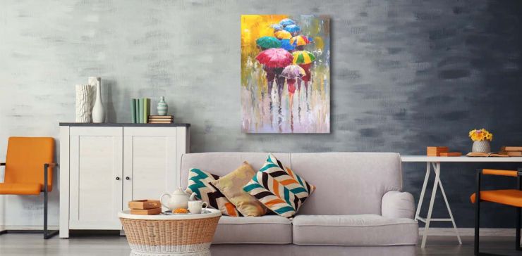 Cuadro 130 x 180 cm Lluvia Multicolor