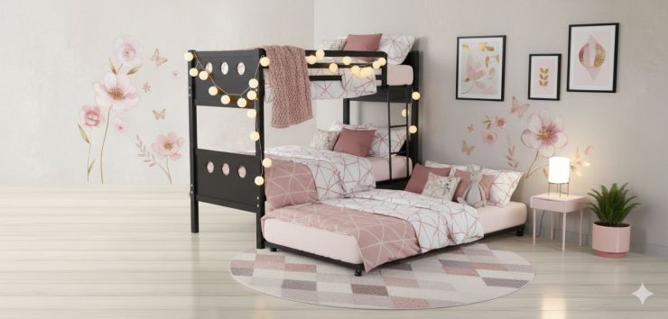 Litera Indivudual-Individual Elena Café con Cama Baja Alondra