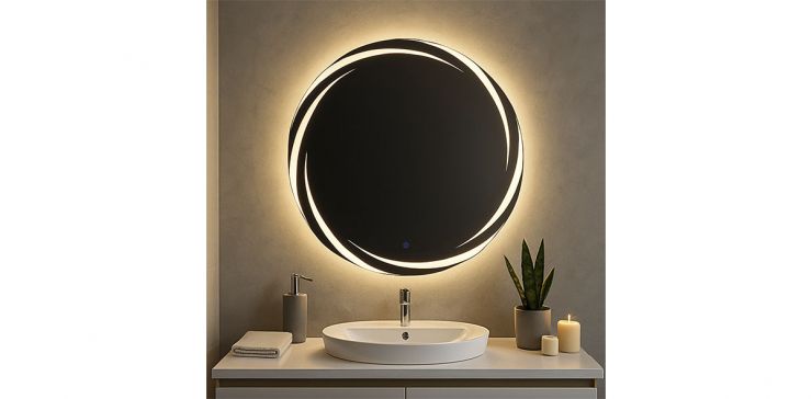 Espejo Decorativo de Cristal con Luz Tulum