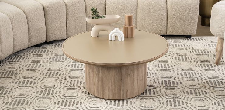 Mesa de Centro Redonda 80 cm Grado Casa Anahí Café