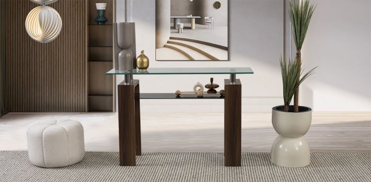 Consola Rectangular 130 cm Galeana Café