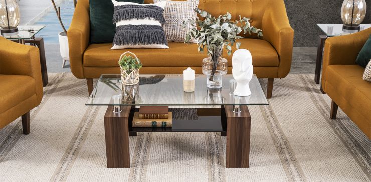 Mesa de Centro Rectangular Galeana Café