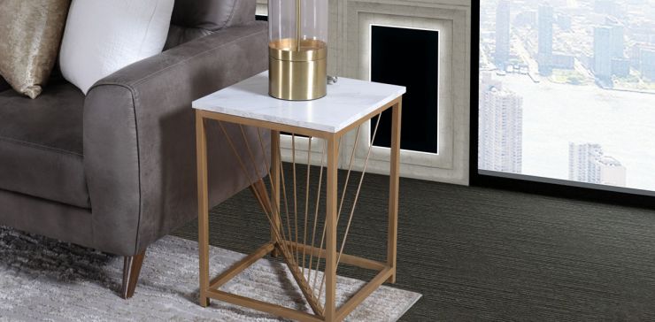 Mesa Lateral Cuadrada Italo Blanco