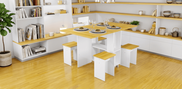 Mesa Ocasional Rectangular Plegable Capela Blanco