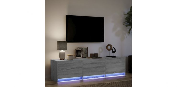 Mesa Tv Rectangular Medev Gris