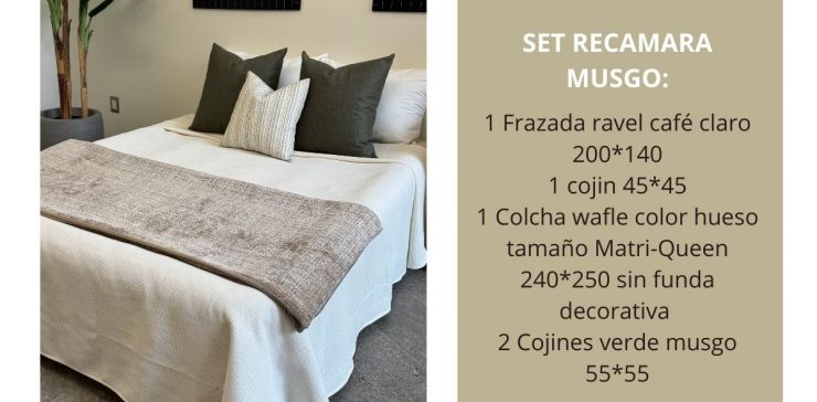 Set de Colcha Musgo Multicolor 5 Piezas